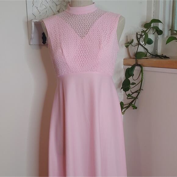 Vintage Pink Maxi Dress with Jacket - Picture 4 of 12